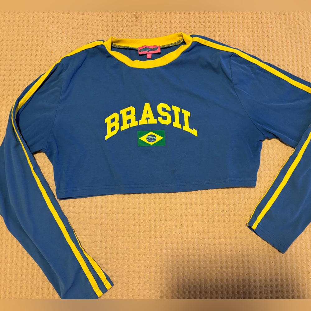 Edikted Brazil Cropped Long Sleeve Top XL